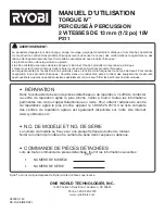 Preview for 22 page of Ryobi P212 (French) Manuel D'Utilisation