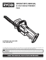 Предварительный просмотр 1 страницы Ryobi P2600 Operator'S Manual