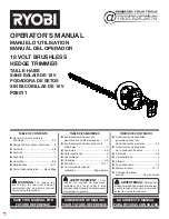 Ryobi P26011 Operator'S Manual preview