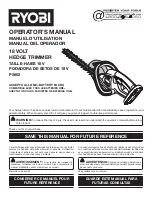 Preview for 1 page of Ryobi P2602 Operator'S Manual