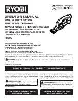 Preview for 1 page of Ryobi P2900 Operator'S Manual