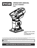 Предварительный просмотр 1 страницы Ryobi P600 Operator'S Manual