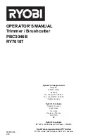 Предварительный просмотр 22 страницы Ryobi PBC3046B Operator'S Manual