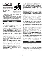 Preview for 1 page of Ryobi PBP004 Operator'S Manual
