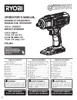 Предварительный просмотр 1 страницы Ryobi PCL265 Operator'S Manual