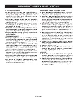 Предварительный просмотр 4 страницы Ryobi PCL801 Operator'S Manual