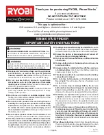 Предварительный просмотр 1 страницы Ryobi Phone Works ES5500 Important Safety Instructions Manual