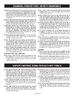 Предварительный просмотр 3 страницы Ryobi PSBCS02 Operator'S Manual