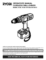 Preview for 1 page of Ryobi R10511 Operator'S Manual