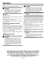 Preview for 6 page of Ryobi R866010 Operator'S Manual