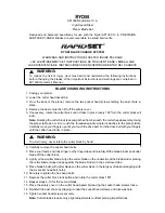 Preview for 1 page of Ryobi RAPIDSET Operating And Changing Instructions