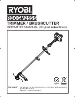 Preview for 1 page of Ryobi RBCGM25SS Operator'S Manual