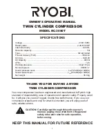 Preview for 1 page of Ryobi RC-3050T Owner'S Operating Manual