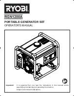 Ryobi RGN1200A Operator'S Manual preview