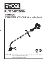 Preview for 1 page of Ryobi RLT254FCDSN Operator'S Manual