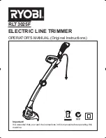 Preview for 1 page of Ryobi RLT3025F Operator'S Manual