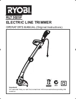 Ryobi RLT3025F Operator'S Manual preview