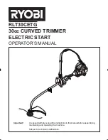 Ryobi RLT30CETG Operator'S Manual preview