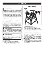 Preview for 71 page of Ryobi RTS10 Operator'S Manual