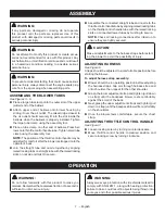 Preview for 9 page of Ryobi RY08420 Operator'S Manual