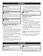 Предварительный просмотр 9 страницы Ryobi RY08420 Operator'S Manual