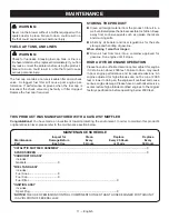 Preview for 13 page of Ryobi RY08420 Operator'S Manual