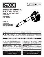 Предварительный просмотр 1 страницы Ryobi RY09440 Operator'S Manual