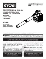 Preview for 1 page of Ryobi RY09460 Operator'S Manual
