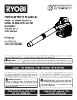 Предварительный просмотр 1 страницы Ryobi RY09460 Operator'S Manual