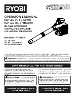 Preview for 1 page of Ryobi RY09550 Operator'S Manual