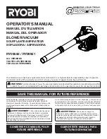 Предварительный просмотр 1 страницы Ryobi RY09550 Operator'S Manual