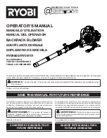 Preview for 1 page of Ryobi RY09600 Operator'S Manual