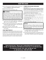 Preview for 18 page of Ryobi RY141612 Operator'S Manual