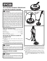 Preview for 49 page of Ryobi RY141612 Operator'S Manual