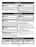 Preview for 14 page of Ryobi RY15122 Operator'S Manual