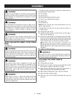Предварительный просмотр 10 страницы Ryobi RY15124 Operator'S Manual
