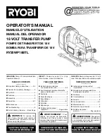 Preview for 1 page of Ryobi RY20WP18BTL Operator'S Manual