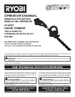 Preview for 1 page of Ryobi RY24600 Operator'S Manual