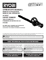 Preview for 1 page of Ryobi RY24602 Operator'S Manual