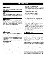 Preview for 16 page of Ryobi RY28161 Operator'S Manual