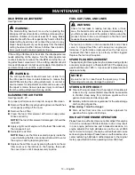 Preview for 17 page of Ryobi RY28161 Operator'S Manual