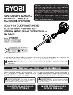 Preview for 1 page of Ryobi RY34005 Operator'S Manual