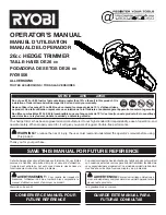 Preview for 1 page of Ryobi RY39506 Operator'S Manual