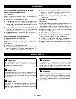 Preview for 13 page of Ryobi RY401011 Operator'S Manual