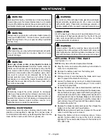 Preview for 16 page of Ryobi RY401011 Operator'S Manual