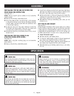 Preview for 13 page of Ryobi RY401012 Operator'S Manual