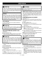 Preview for 14 page of Ryobi RY401018 Operator'S Manual