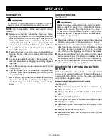 Preview for 14 page of Ryobi RY401022 Operator'S Manual
