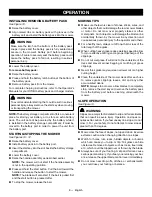 Предварительный просмотр 12 страницы Ryobi RY40108 Operator'S Manual