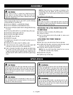 Preview for 32 page of Ryobi RY40408 Operator'S Manual